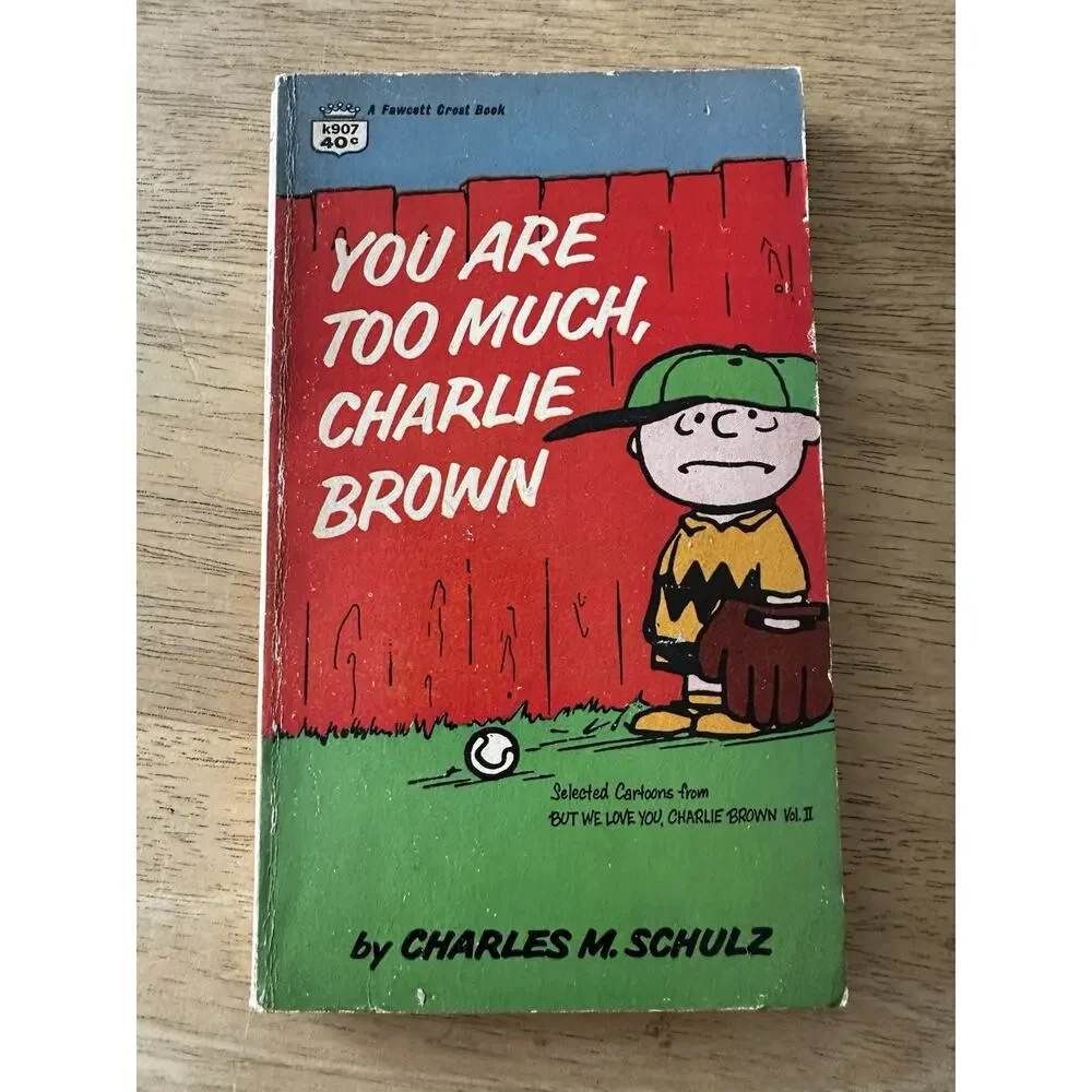 Peanuts Charlie Brown Comic/Cartoon PB Book Lot 4 1967 Charles M Schulz VTG